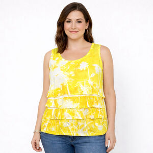 Coldwater Creek Sleeveless Ruffle Tank Top Women's S Cottagecore Romantic Style